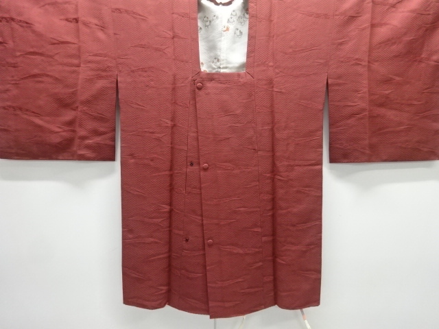 JAPANESE KIMONO / MICHIYUKI COAT / SILK / WOVEN ABSTRACT PATTERN